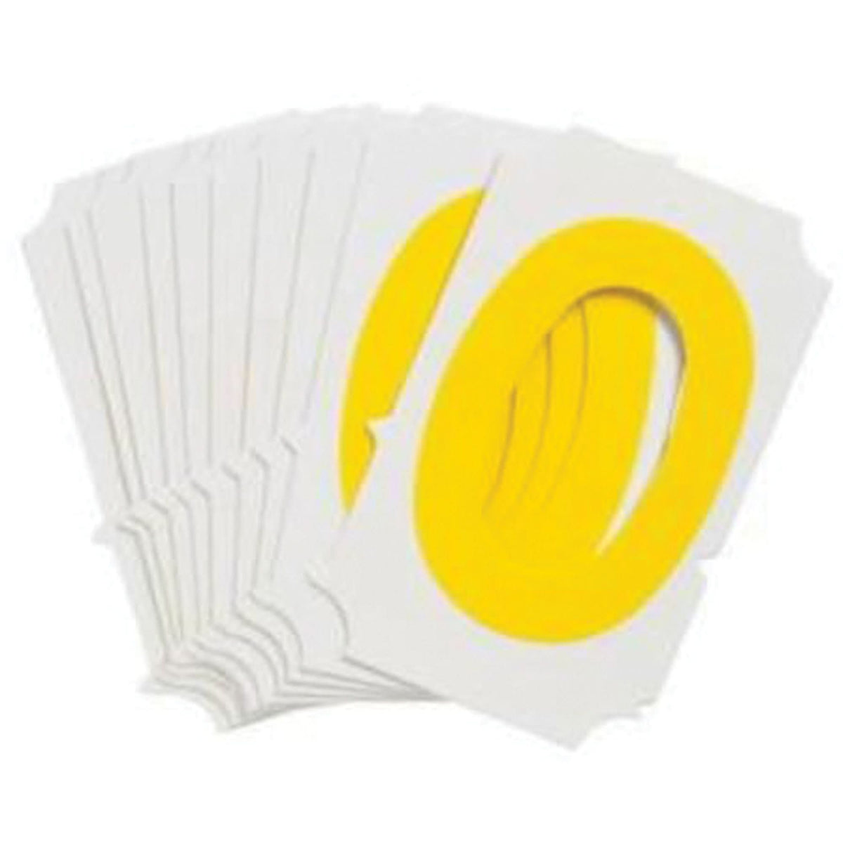 Quick-Align® Individual Gothic Number and Letter Labels, 0, 2" H, Yellow