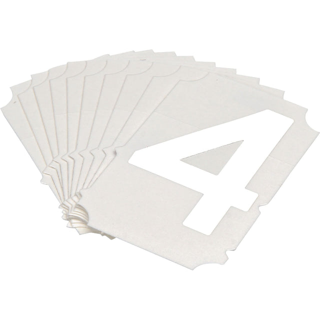 Quick-Align® Individual Gothic Number and Letter Labels, 4, 2" H, White