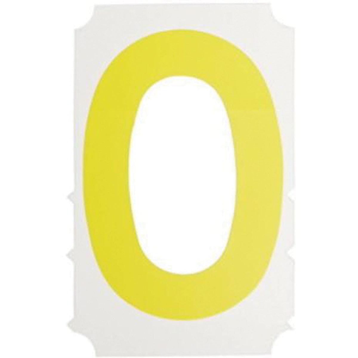 Quick-Align® Individual Gothic Number and Letter Labels, 0, 3" H, Yellow