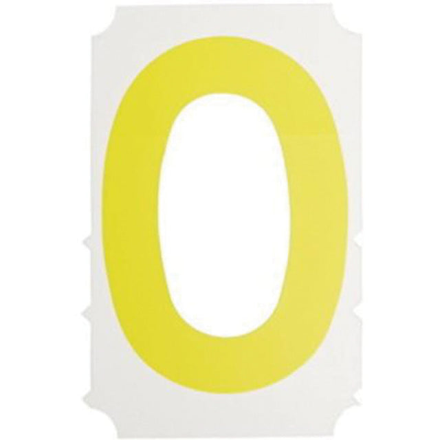 Quick-Align® Individual Gothic Number and Letter Labels, 0, 3" H, Yellow