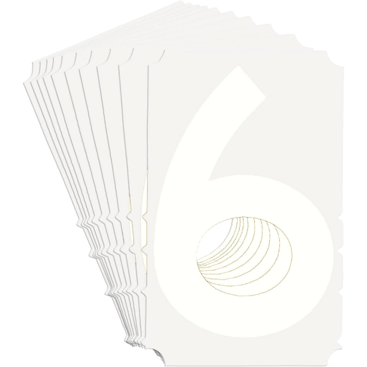 Quick-Align® Individual Gothic Number and Letter Labels, 6, 3" H, White
