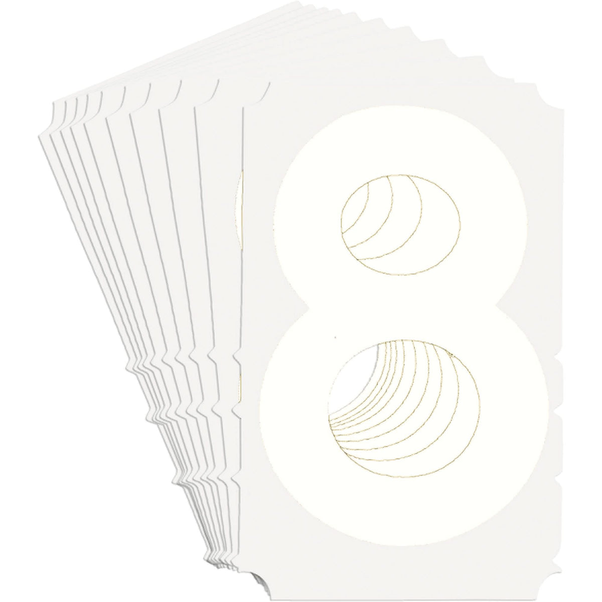 Quick-Align® Individual Gothic Number and Letter Labels, 8, 3" H, White