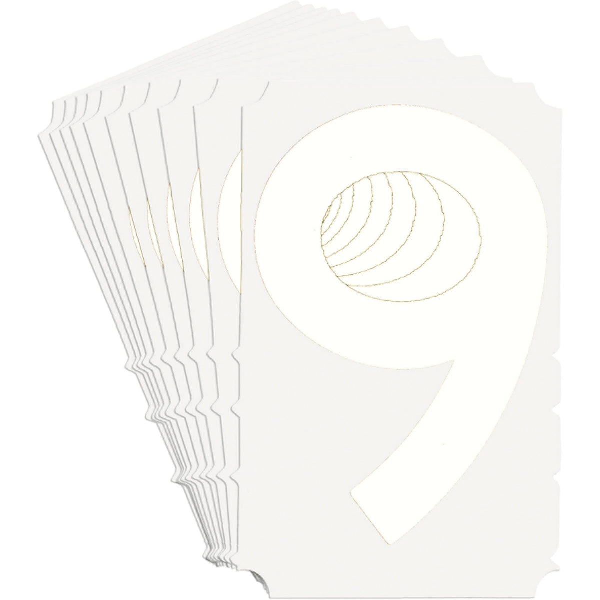 Quick-Align® Individual Gothic Number and Letter Labels, 9, 3" H, White