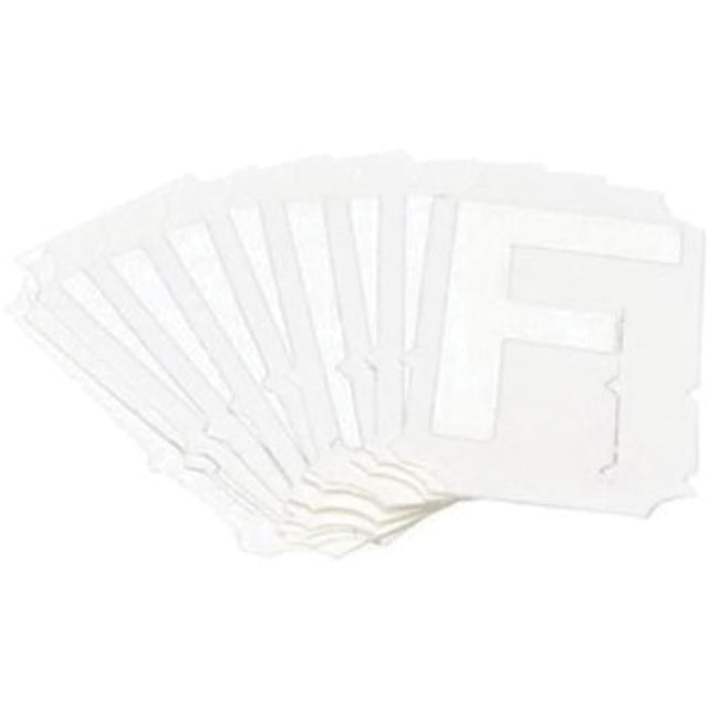 Quick-Align® Individual Gothic Number and Letter Labels, F, 3" H, White