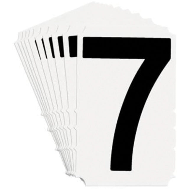 Quick-Align® Individual Gothic Number & Letter Labels, 7, 4" H, Black on White