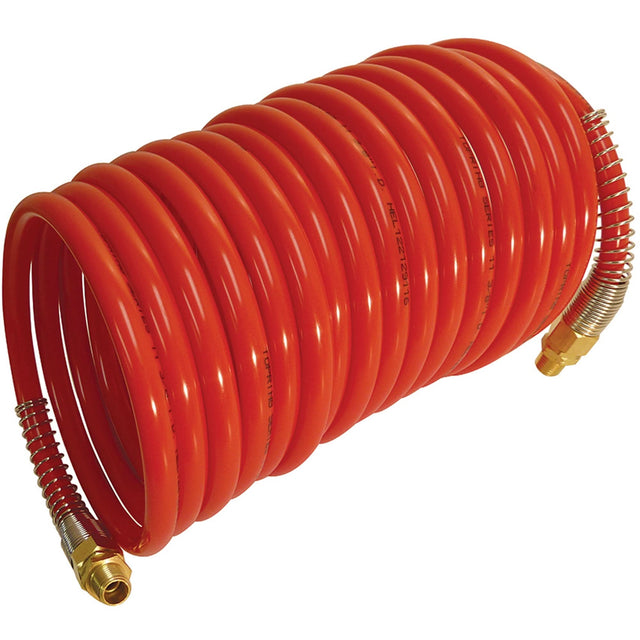 Series 11 Self Storing Nylon Air Hoses, Air, 1/4" ID x 50' L, Nylon, 200 PSI at 23 °C