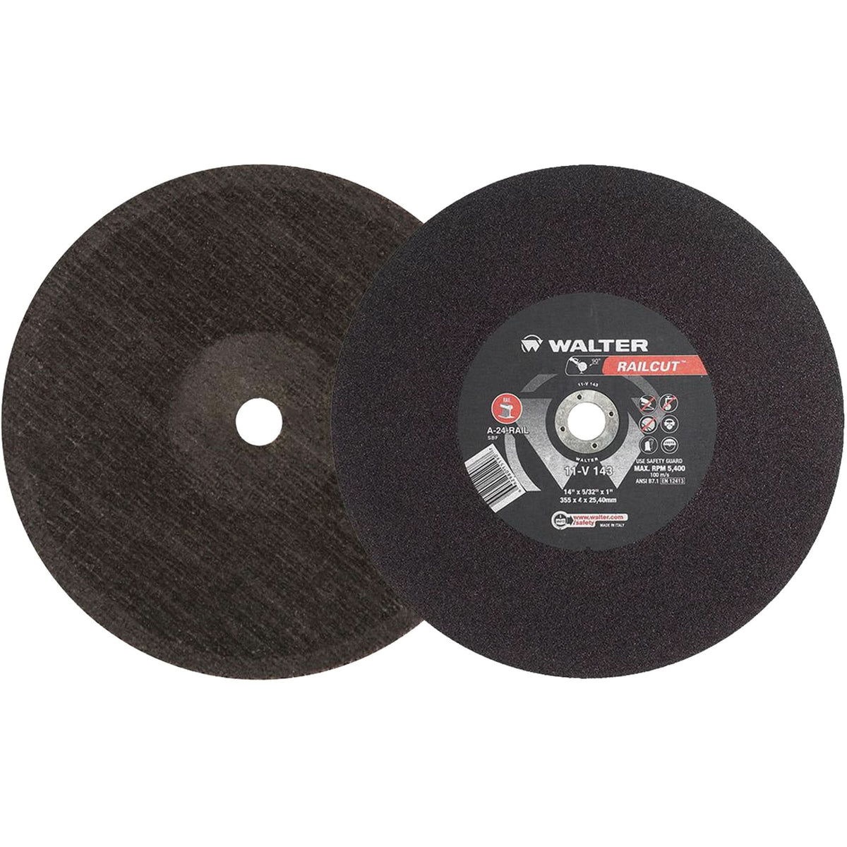RailCut™ II Cut-Off Wheel, 14" x 5/32", 1" Arbor, Type 1, Aluminum Oxide, 5400 RPM