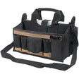 Center Tray Tool Bag, Canvas, 16 Pockets, Black