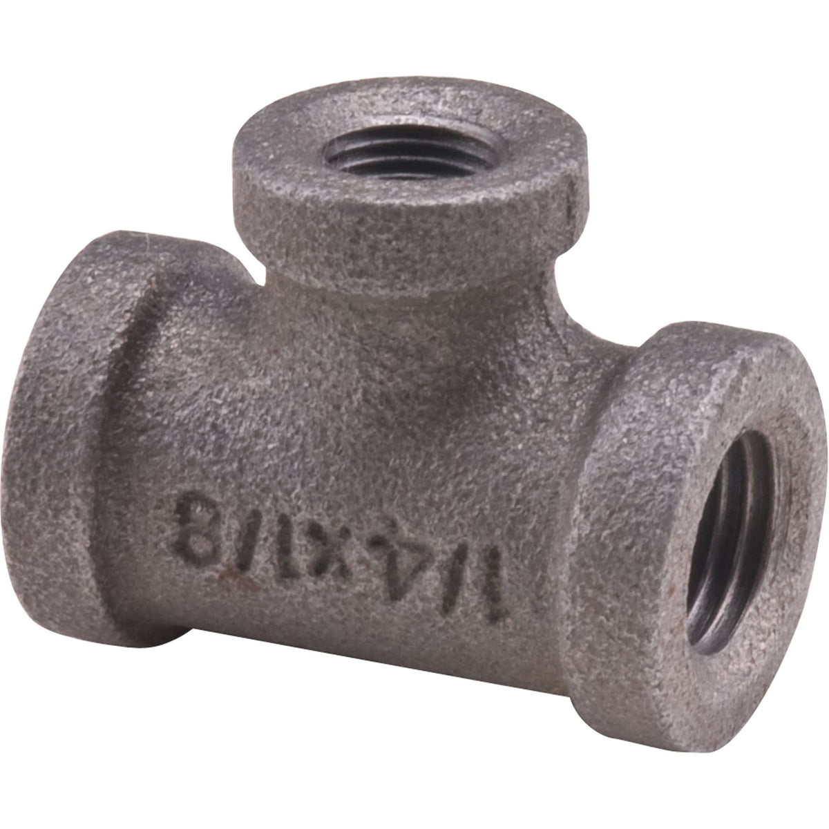 Tee, Reducing, Black Iron, 1" x 1/2" x 1"