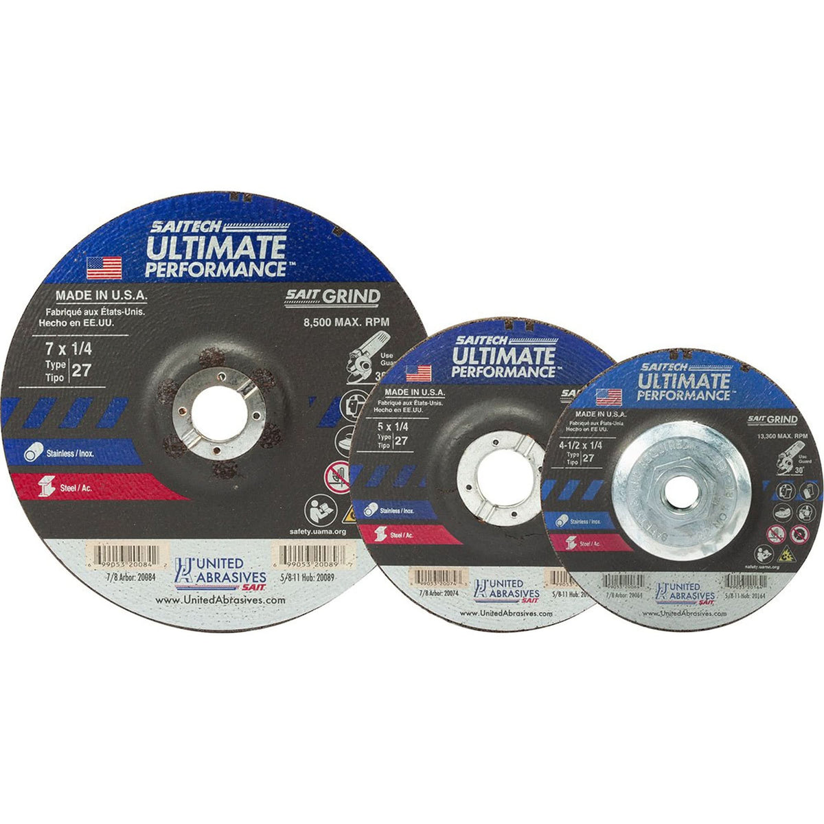 Saitech Ultimate Performance™ Grinding Wheel, 4" x 1/4", 5/8" Arbor, Aluminum Oxide/Ceramic, Type 27