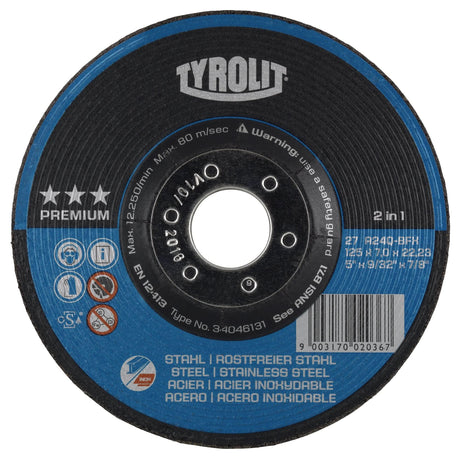 Grinding Wheel, 6" x 9/32", 7/8" Arbor, Type 27
