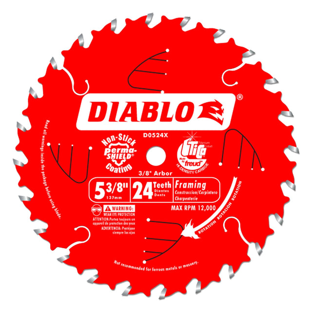 Circular Saw Blade, 5-3/8", 24 Teeth, Wood Use