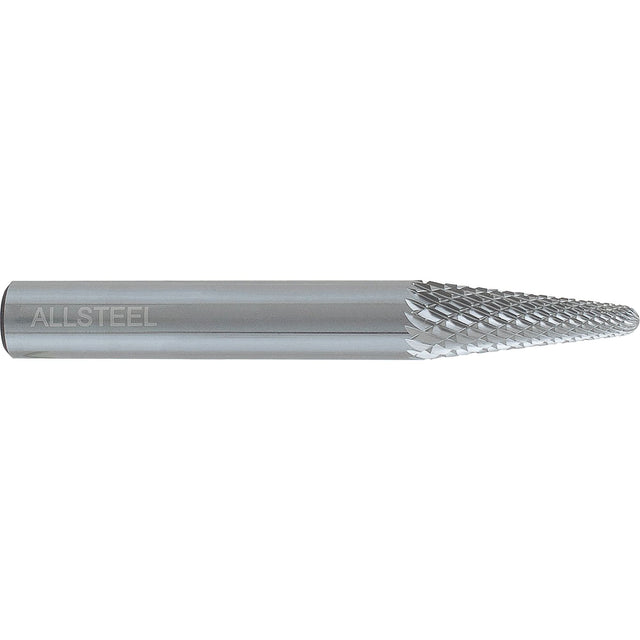 AllSteel™ Cone Shape Carbide Burr, SL-4, 1/2" Dia., 1/4" Shank, 1-1/8" Depth of Cut