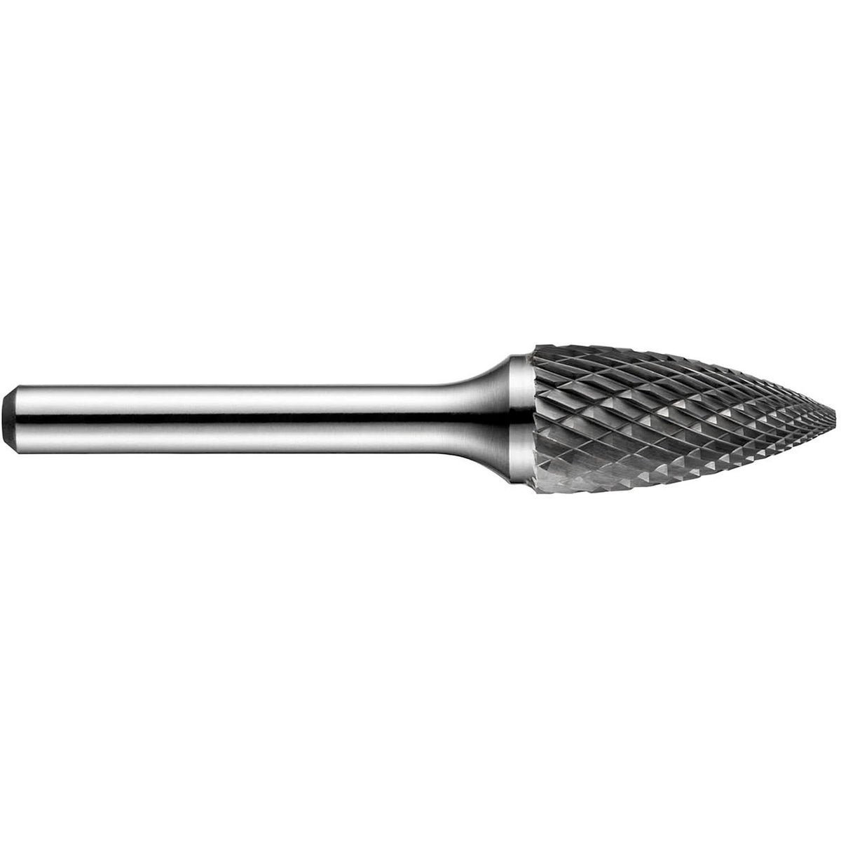 Pointed Tree Rotary Burr, SG-50DC, 1/2" Dia., 1/4" Shank, 1" Depth of Cut