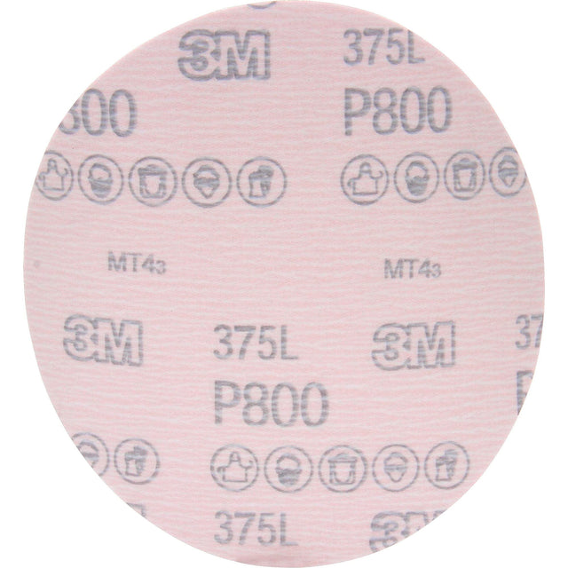 Hookit™ 375L Film Disc, 6" Dia., P800 Grit, Aluminum Oxide