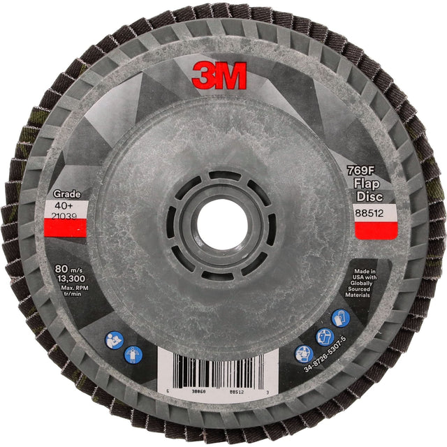 769F Quick Change Flap Disc, 4-1/2" x 5/8"-11, Type 27, 40+ Grit, Ceramic
