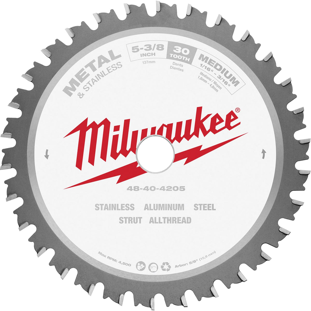 Circular Saw Blade, 5-3/8", 30 Teeth, Metal Use
