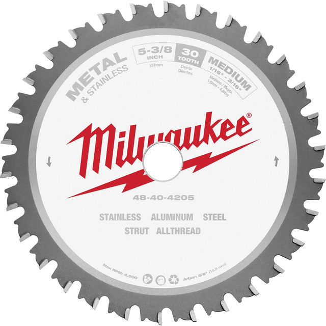 Circular Saw Blade, 5-3/8", 30 Teeth, Metal Use