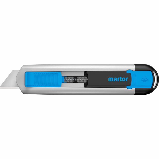 Secunorm 525 Retractable Safety Knife with Blunt Tip Blade, 18 mm, Aluminum Handle
