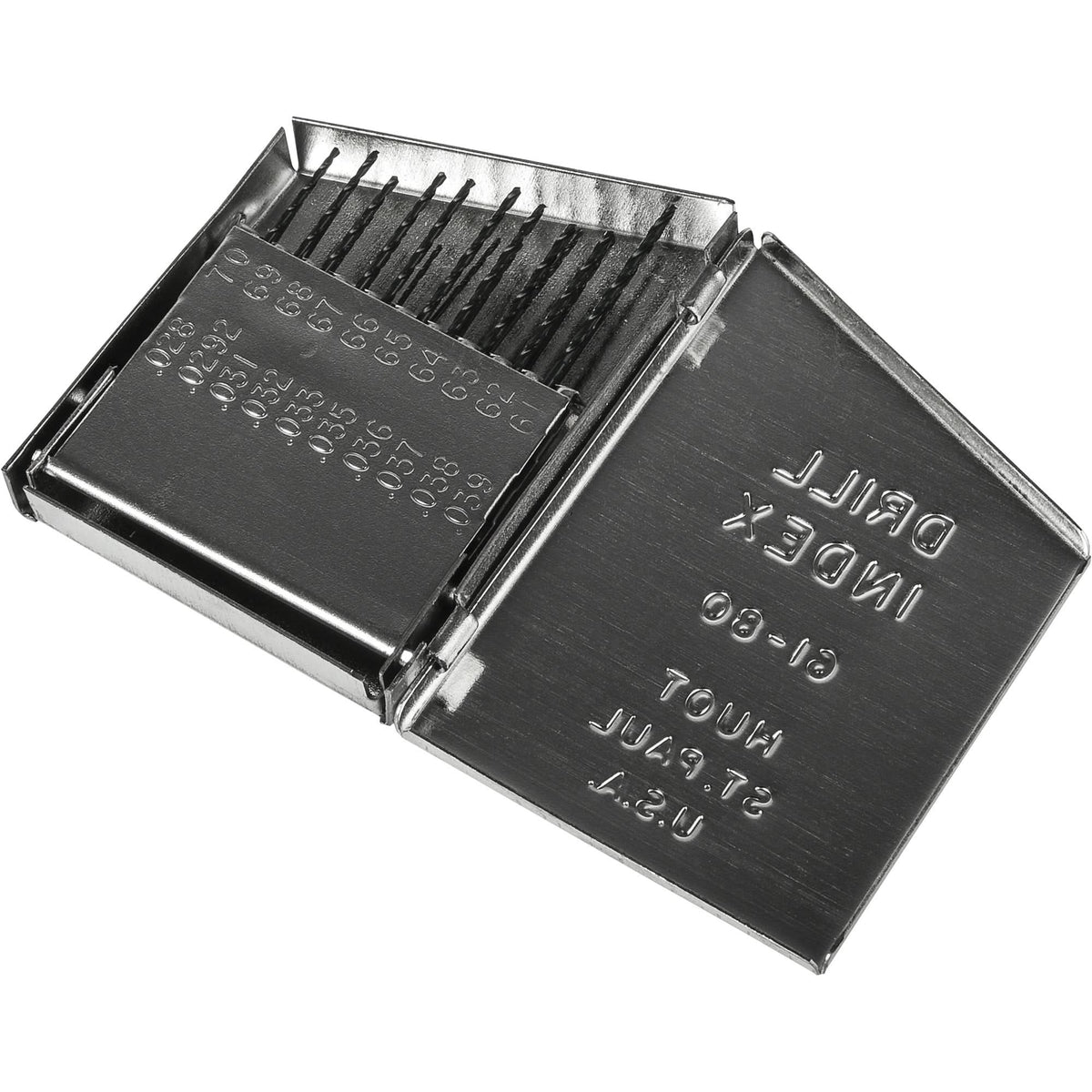 Jobber Length Drill Bit Set, 20 Pieces, High Speed Steel
