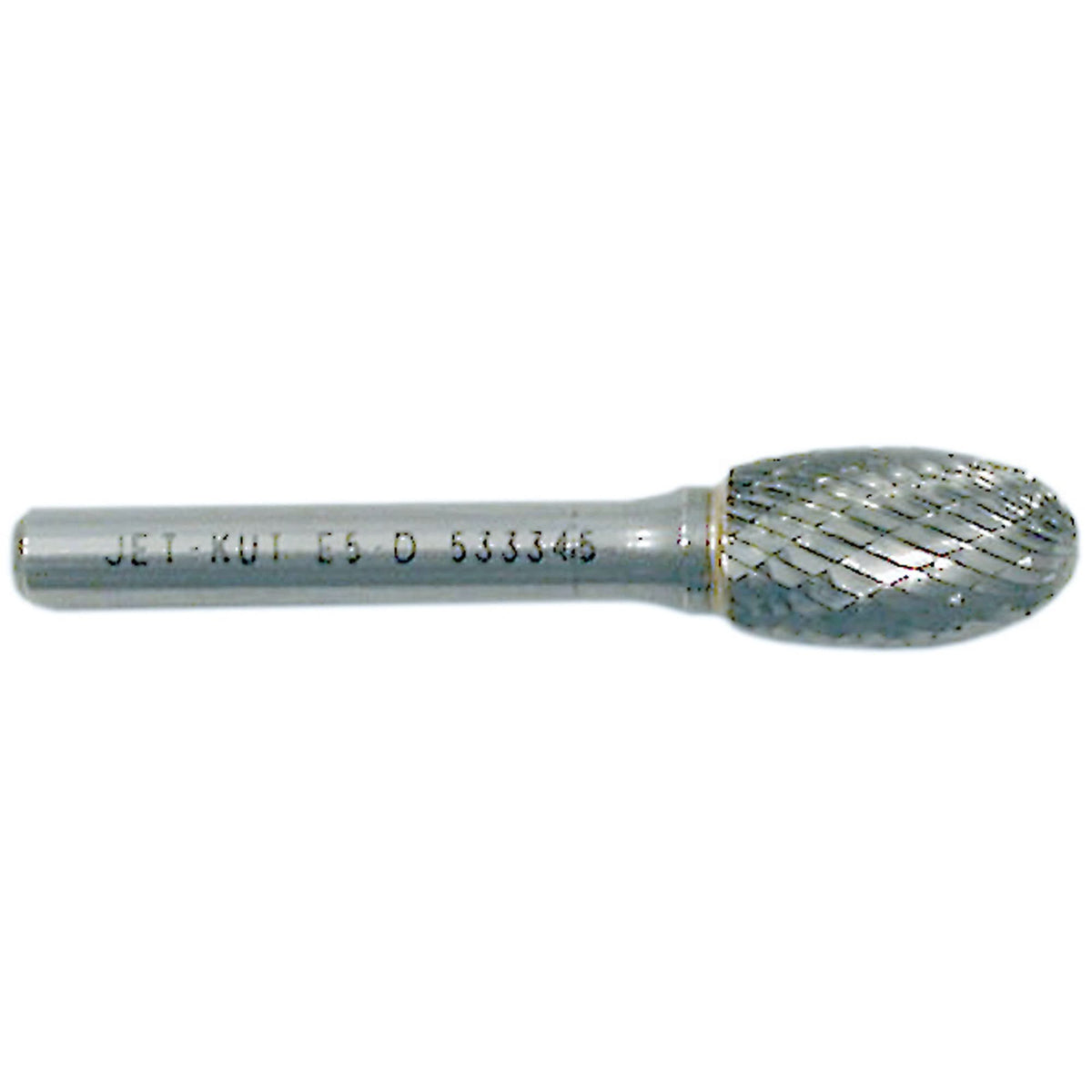 Oval Burr, 1/4" Dia., 1/4" Shank, 3/8" Depth of Cut
