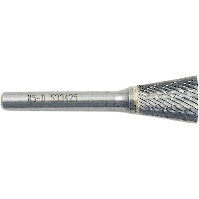 Inverted Cone Shape Burr, 5/8" Dia., 1/4" Shank, 3/4" Depth of Cut