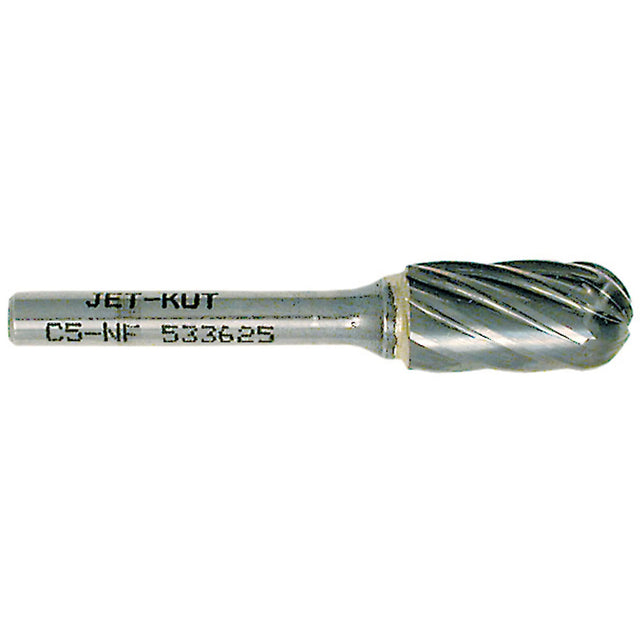 C5-NF JET-KUT® Ball Nose Shape Bur for Aluminum/Non-ferrous Materials, 1/2" Dia.
