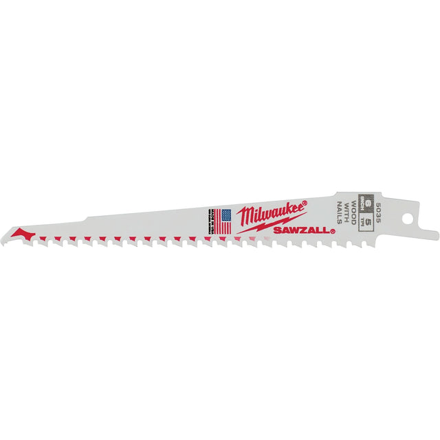 High Performance Super Sawzall® Blades, Bi-Metal, 5 TPI, 6" L x 3/4" W