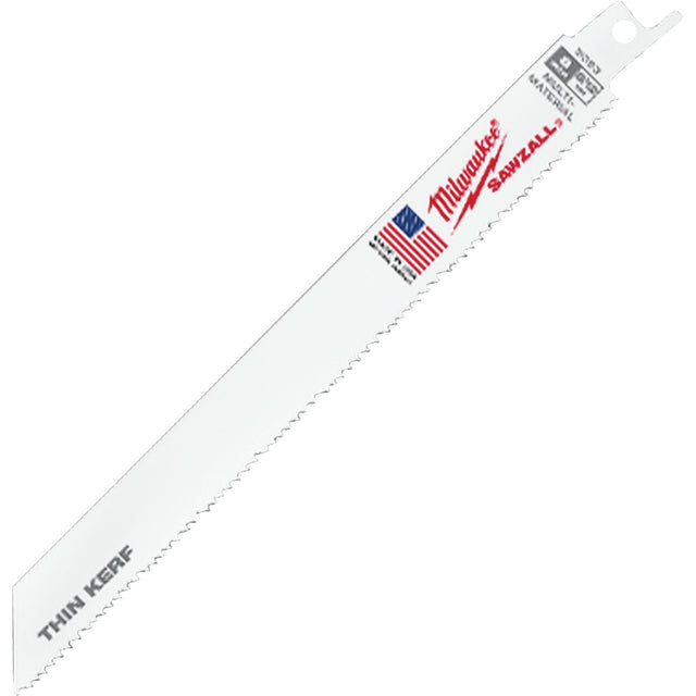 Sawzall® Reciprocating Saw Blade, Bi-Metal, 8-1/2 TPI, 8" L x 3/4" W