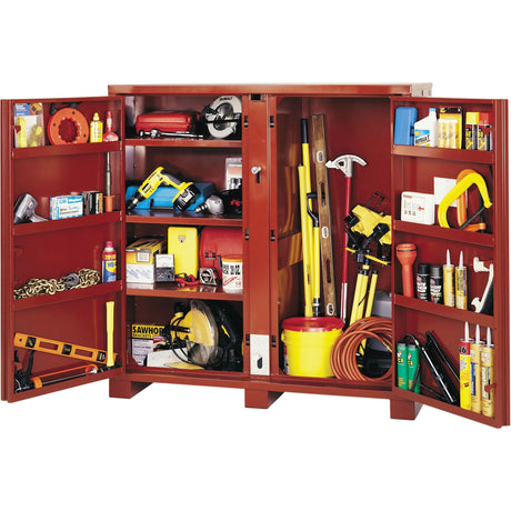 Jobsite Shelf Cabinet, Steel, 47.5 Cubic Feet, Red