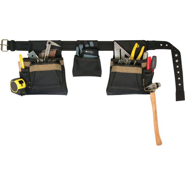 Deluxe Tool Belt Combo, Polyester, Black
