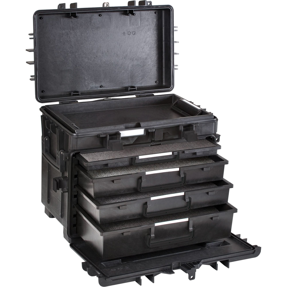 Mobile Tool Chest With Drawers, 5 Drawers, 22-4/5" W x 15" D x 18" H, Black