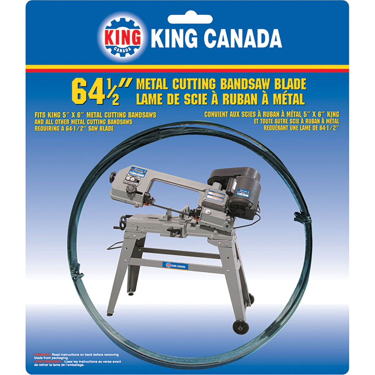 General Purpose Band Saw Blade, Bi-Metal, 64-1/2" L x 1/2" W x 0.025" Thick, 10 TPI