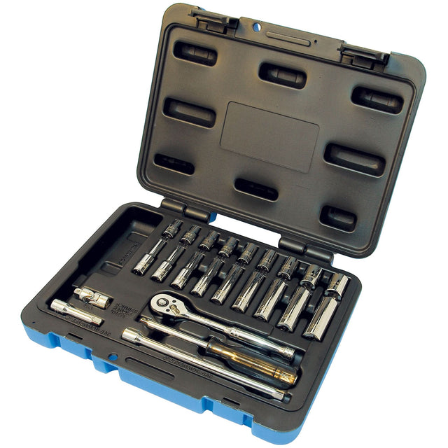 SW1424-6 6-Point SAE Socket & Socket Wrench Set, 24 Pcs, 1/4" Drive Size, Deep