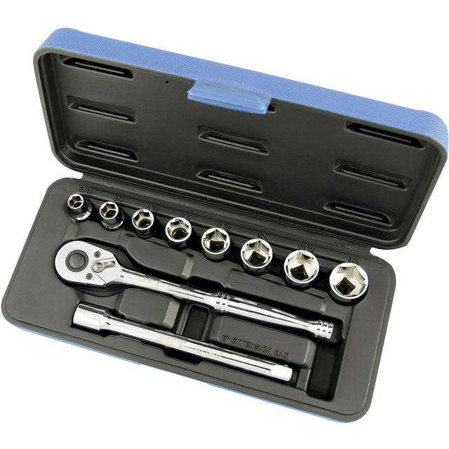 SW3811-6 SAE Socket Wrench Set, 11 Pcs, 3/8" Drive Size