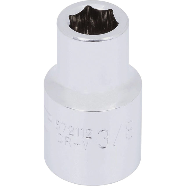 Chrome Socket, 3/8", 1/2" Drive, 6 Points