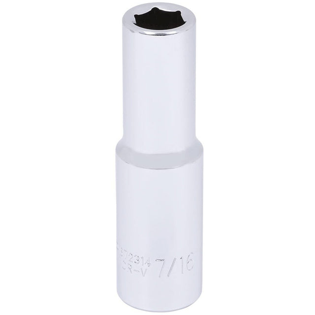 Socket, 7/16", 1/2" Drive, 6 Points, Deep