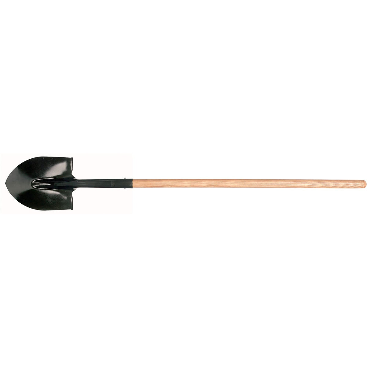 Round Point Shovel, Tempered Steel Blade, Hardwood, Straight Handle