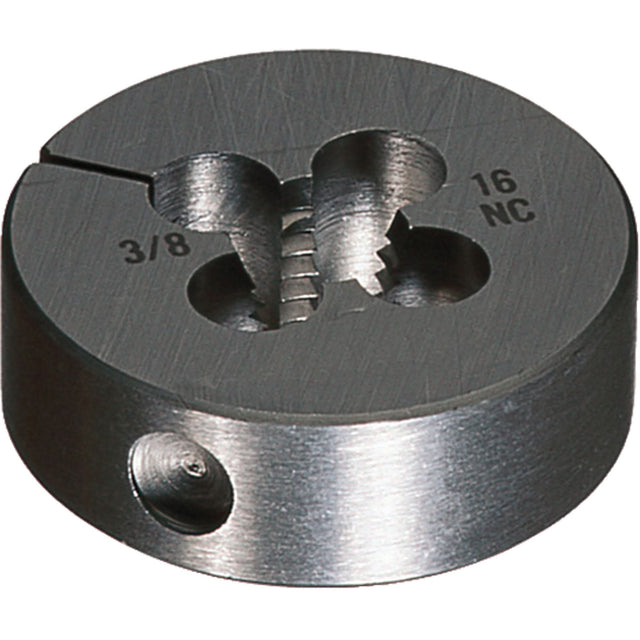 Round Adjustable Die, Bright Finish, 9/16"-18 Thread, High Speed Steel