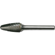 Solid Carbide Burrs - Tree Shape with Ball Nose, SF-13, 1/2" Dia., 3/4" Depth of Cut