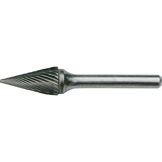 Solid Carbide Burrs - Pointed Cone Shape, SM-1, 1/4" Dia., 1/4" Shank, 1/2" Depth of Cut