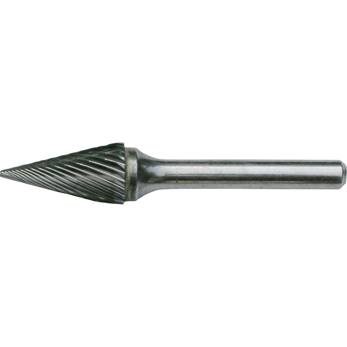 Solid Carbide Burrs - Pointed Cone Shape, SM-3, 1/4" Dia., 1/4" Shank, 1" Depth of Cut