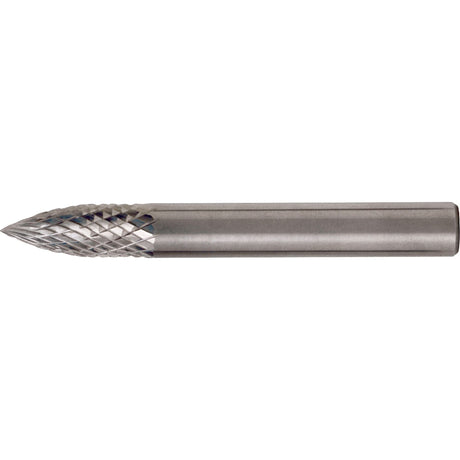 Solid Carbide Burrs - Tree Shape Pointed End, SG-5, 1/2" Dia., 1/4" Shank, 3/4" Depth of Cut