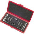 Tap & Die Sets with Production Hand Taps and Carbon Steel Round Adjustable Dies, 8 Pieces