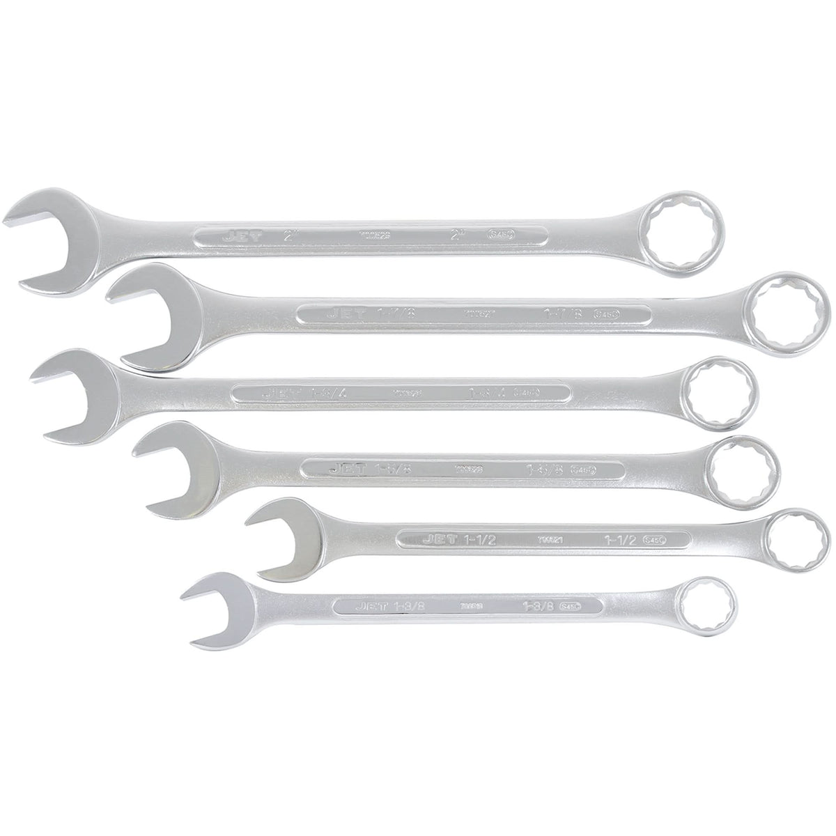 Fully Polished Long Pattern Combination Wrench Set, Combination, 6 Pieces, Imperial