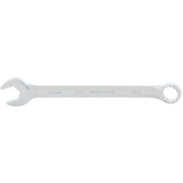 Long Pattern Fully Polished Combination Wrench, 16 mm, Chrome Finish