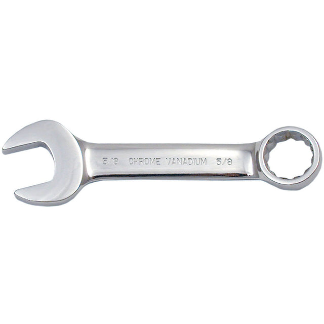 Fully Polished Stubby Combination Wrench, 5/8", Polished Finish