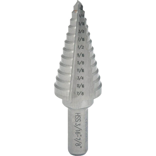 Progressive Step Drill, 1/4" - 3/8" , 1/8" Increments, High Speed Steel