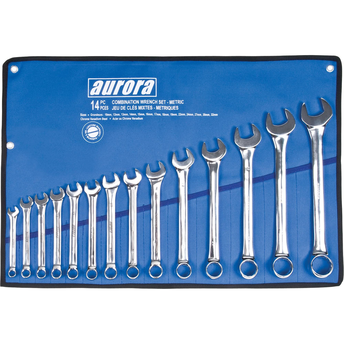 Wrench Set, Combination, 14 Pieces, Metric