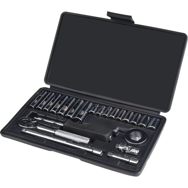 Socket Set, 22 Pcs, 1/4" Drive Size, Deep